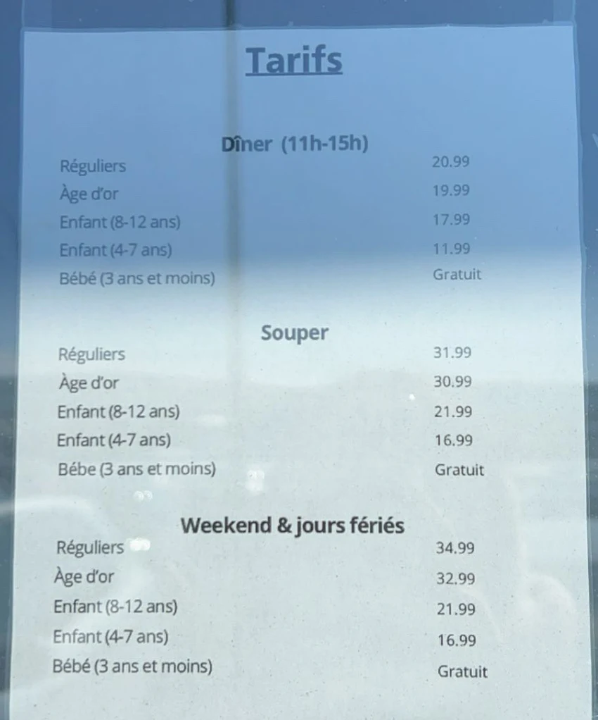 Menu, HANA SUSHI