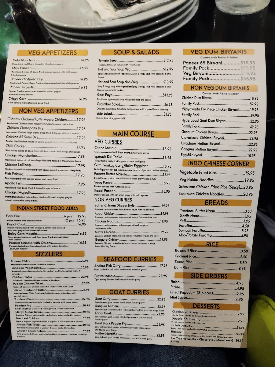 Menu, Bahubali Biryani House Downtown
