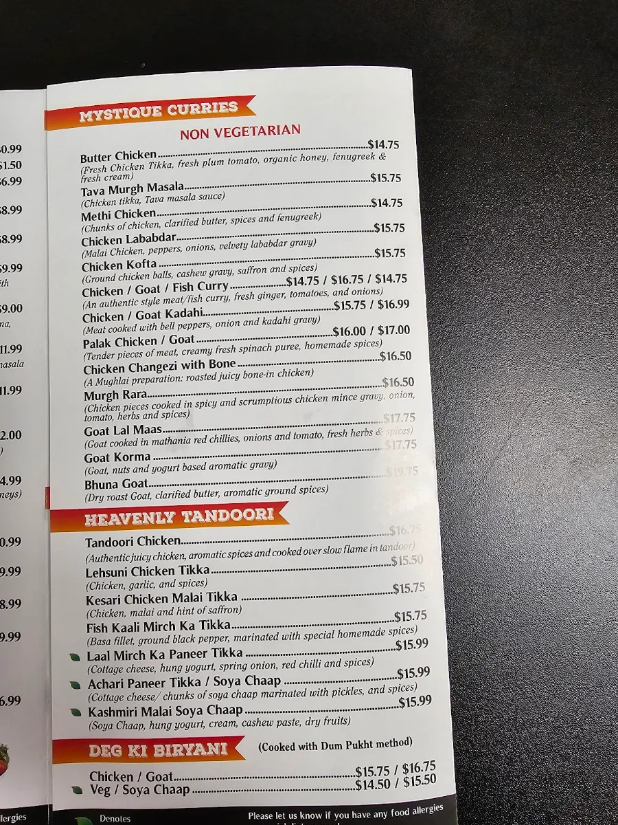 Menu, Tava Wok Modern Indian & Indo Chinese Bistro