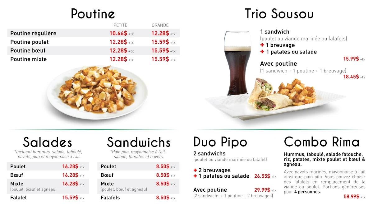 Menu, Rima & Lucia