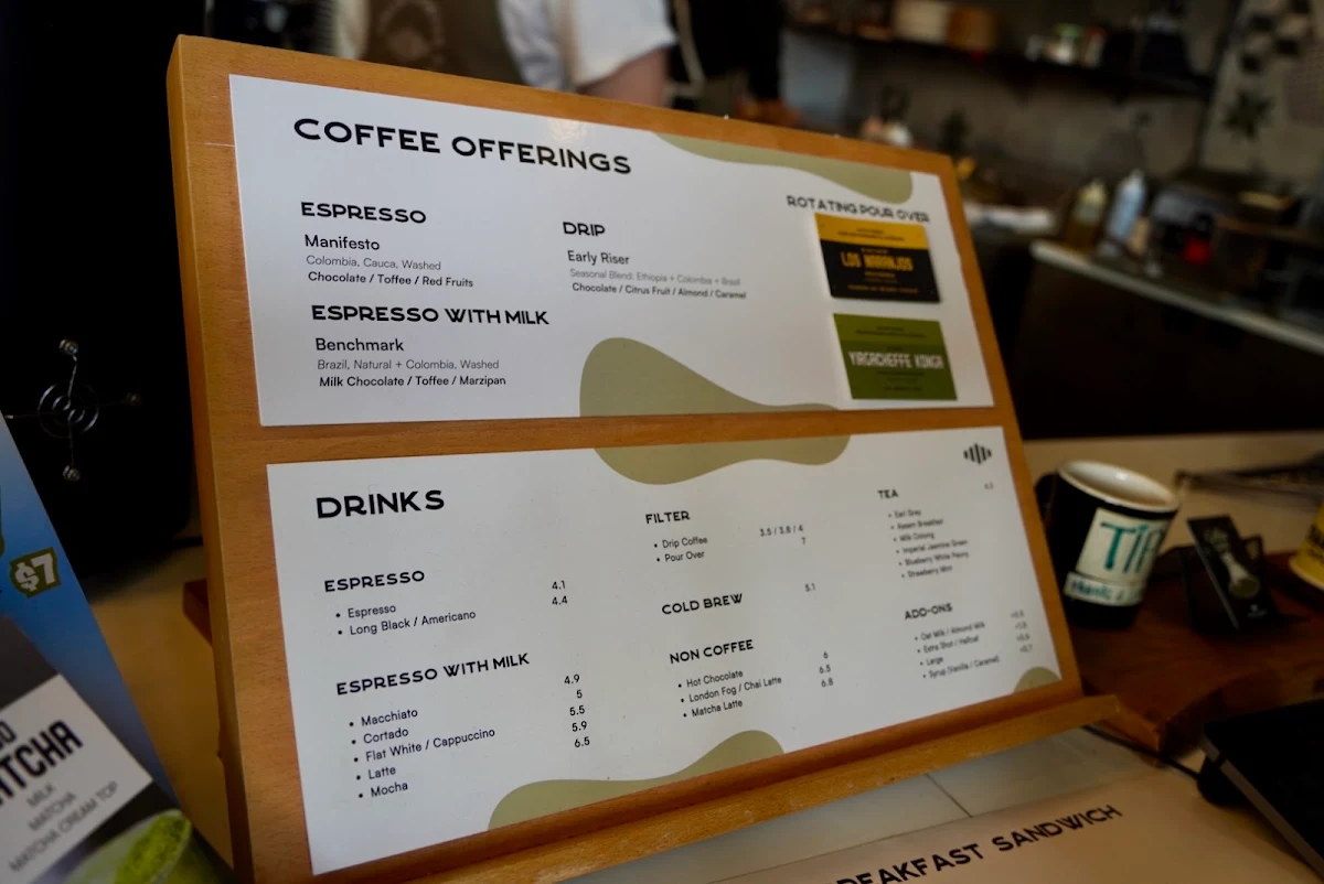 Menu, Pallet Coffee Roasters - Kingsway