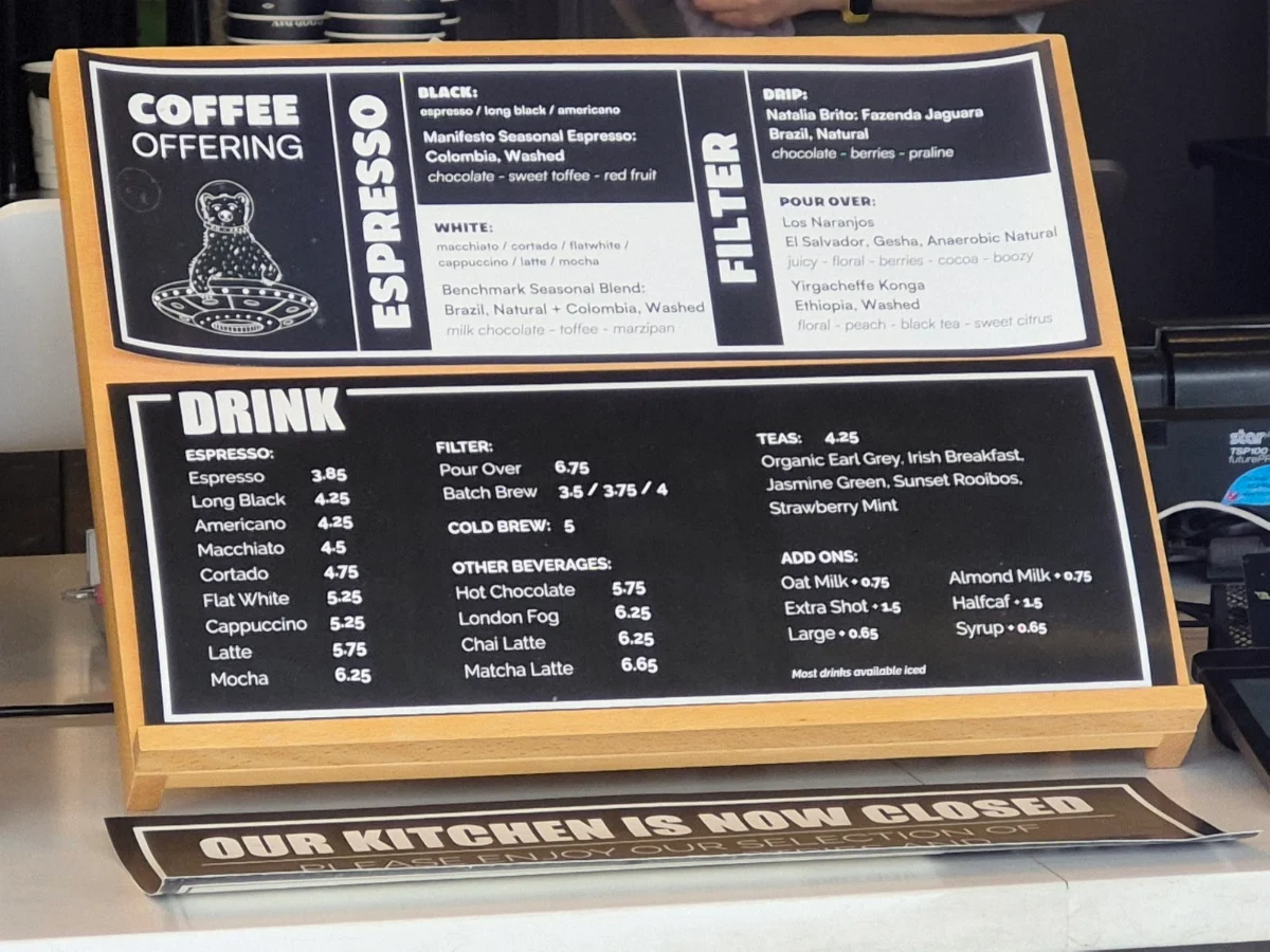 Menu, Pallet Coffee Roasters - Kingsway
