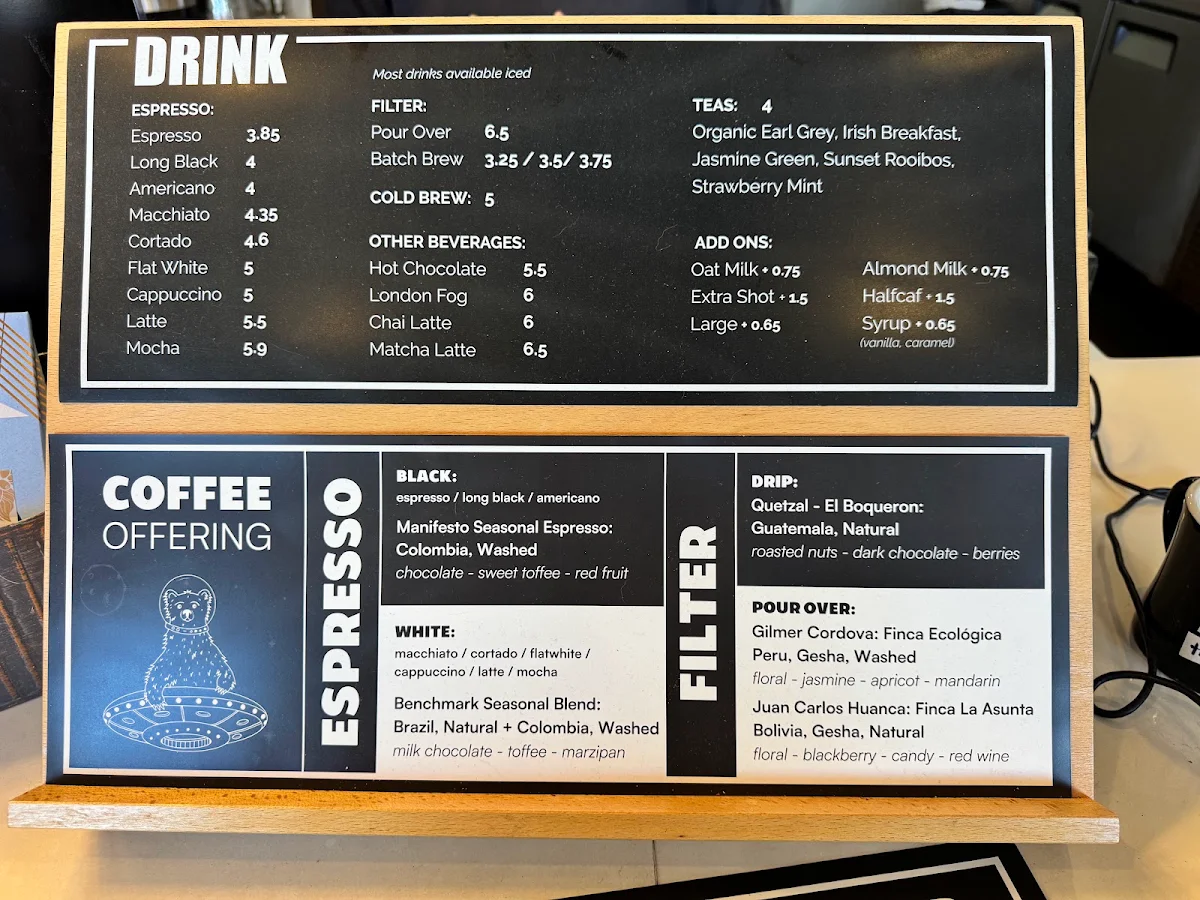 Menu, Pallet Coffee Roasters - Kingsway