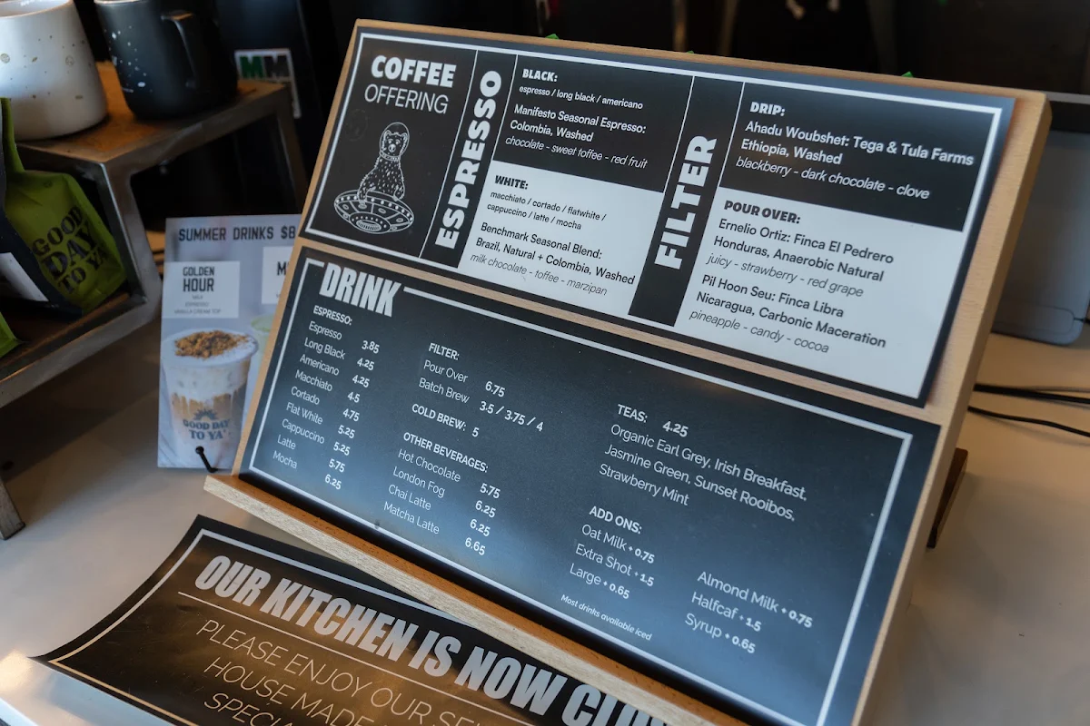 Menu, Pallet Coffee Roasters - Kingsway