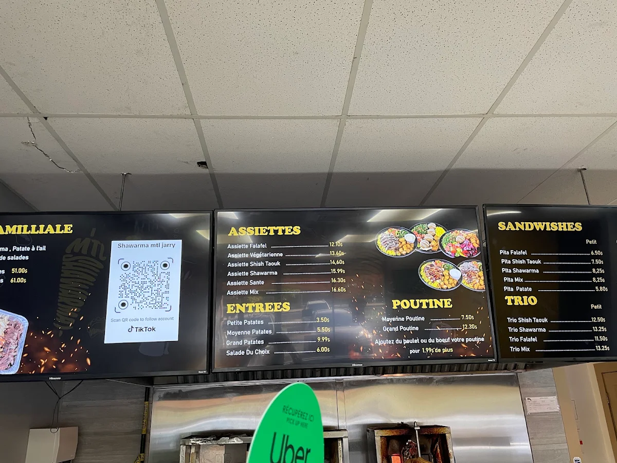 Menu, DONER KEBAB EXPRESS JARRY