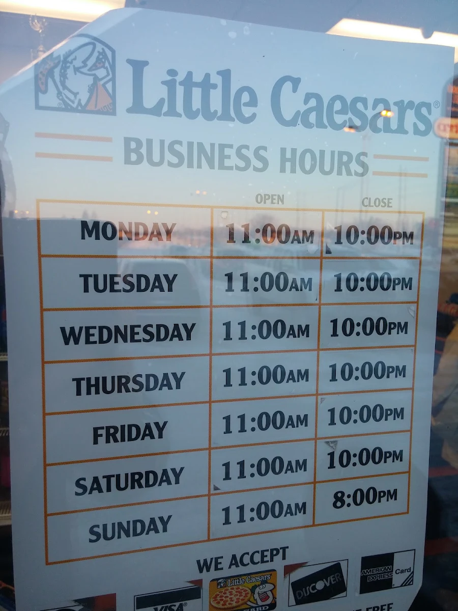 Menu, Little Caesars Pizza