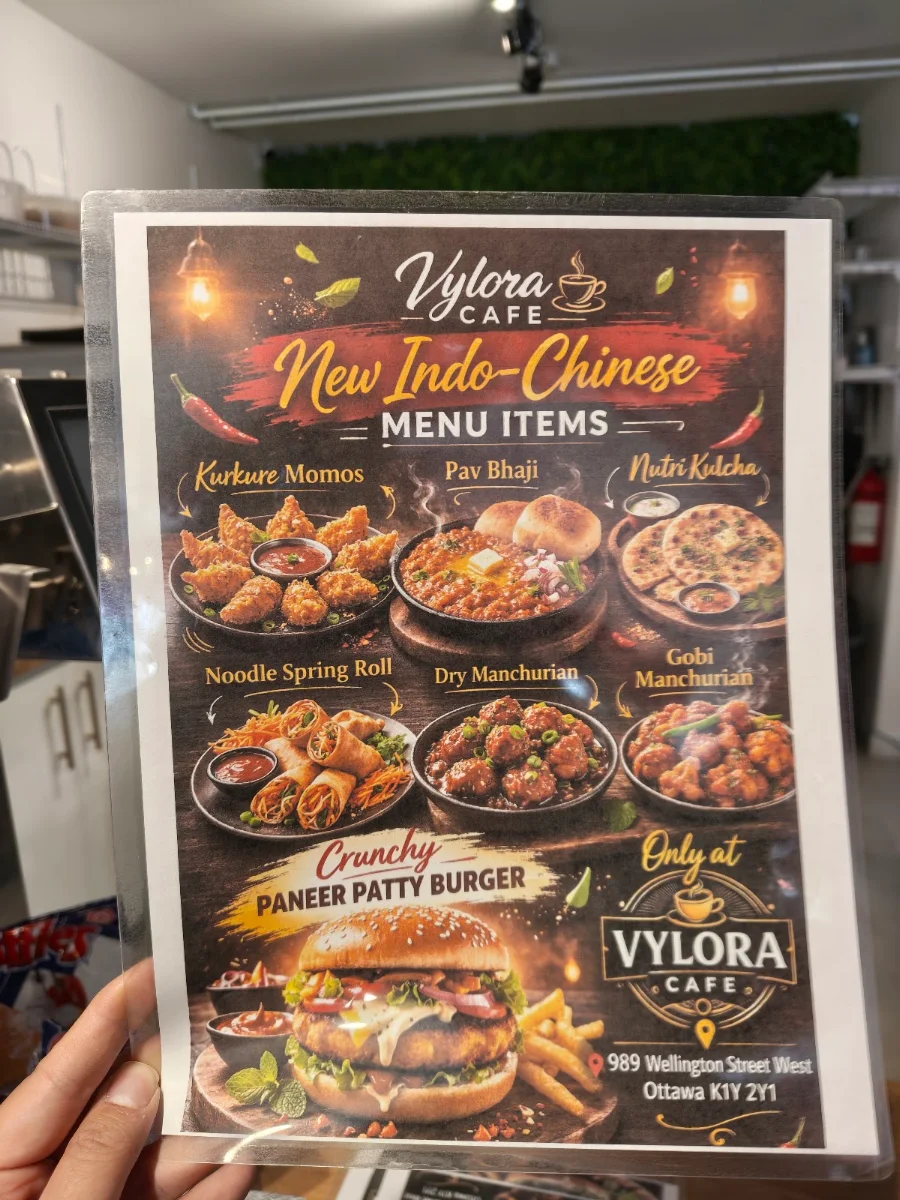 Menu, Vylora Café