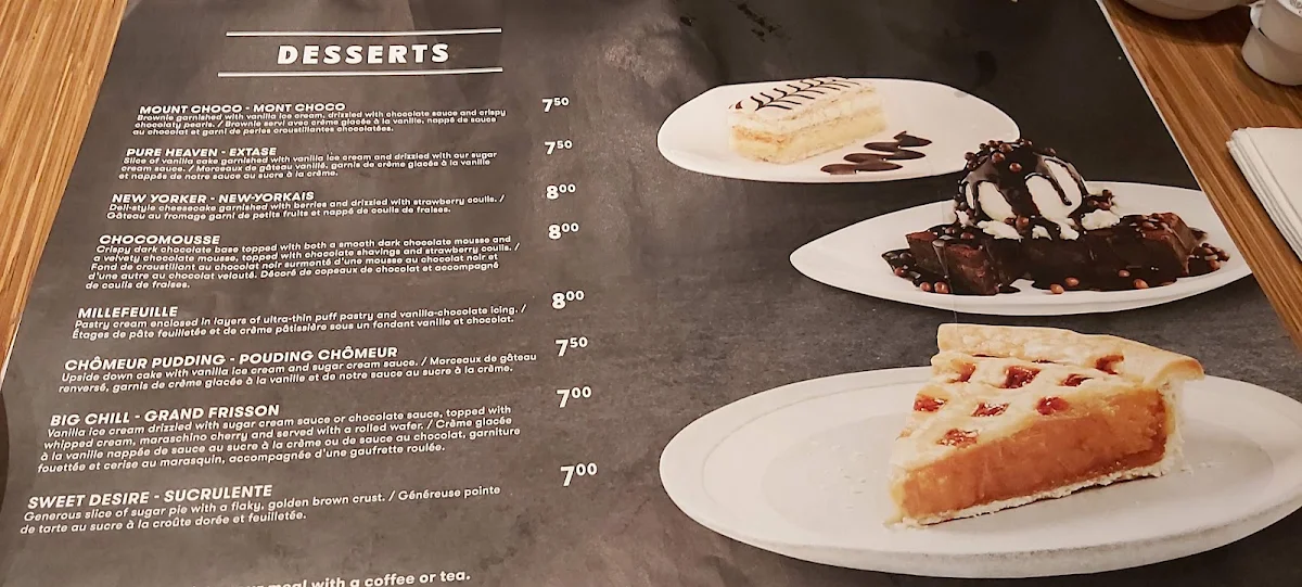 Menu, Rôtisserie St-Hubert