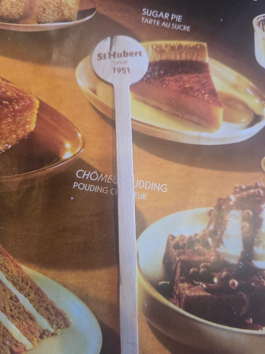 Menu, Rôtisserie St-Hubert