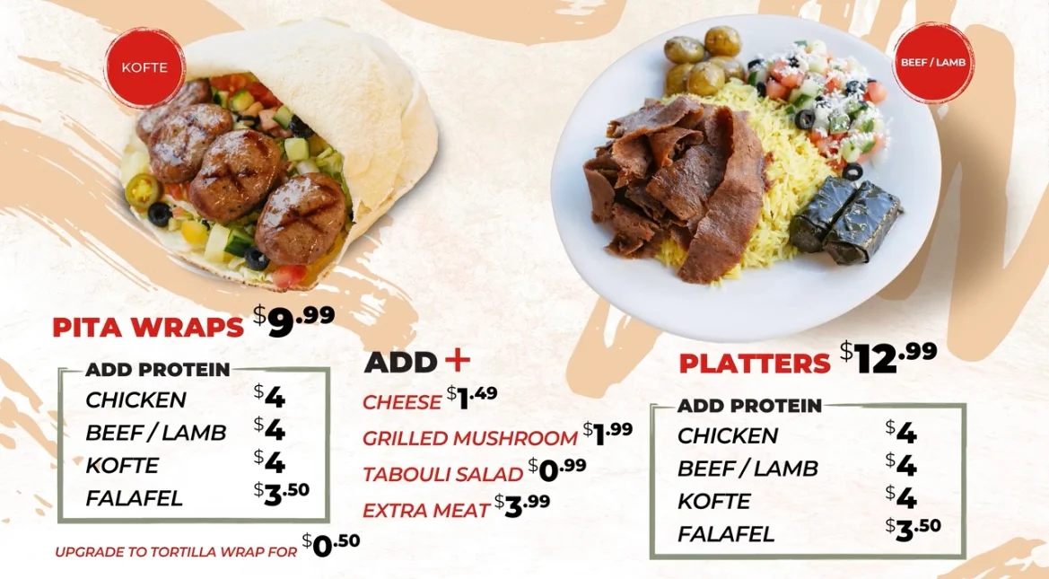 Menu, Donair Dude / Scoopville Ice Cream