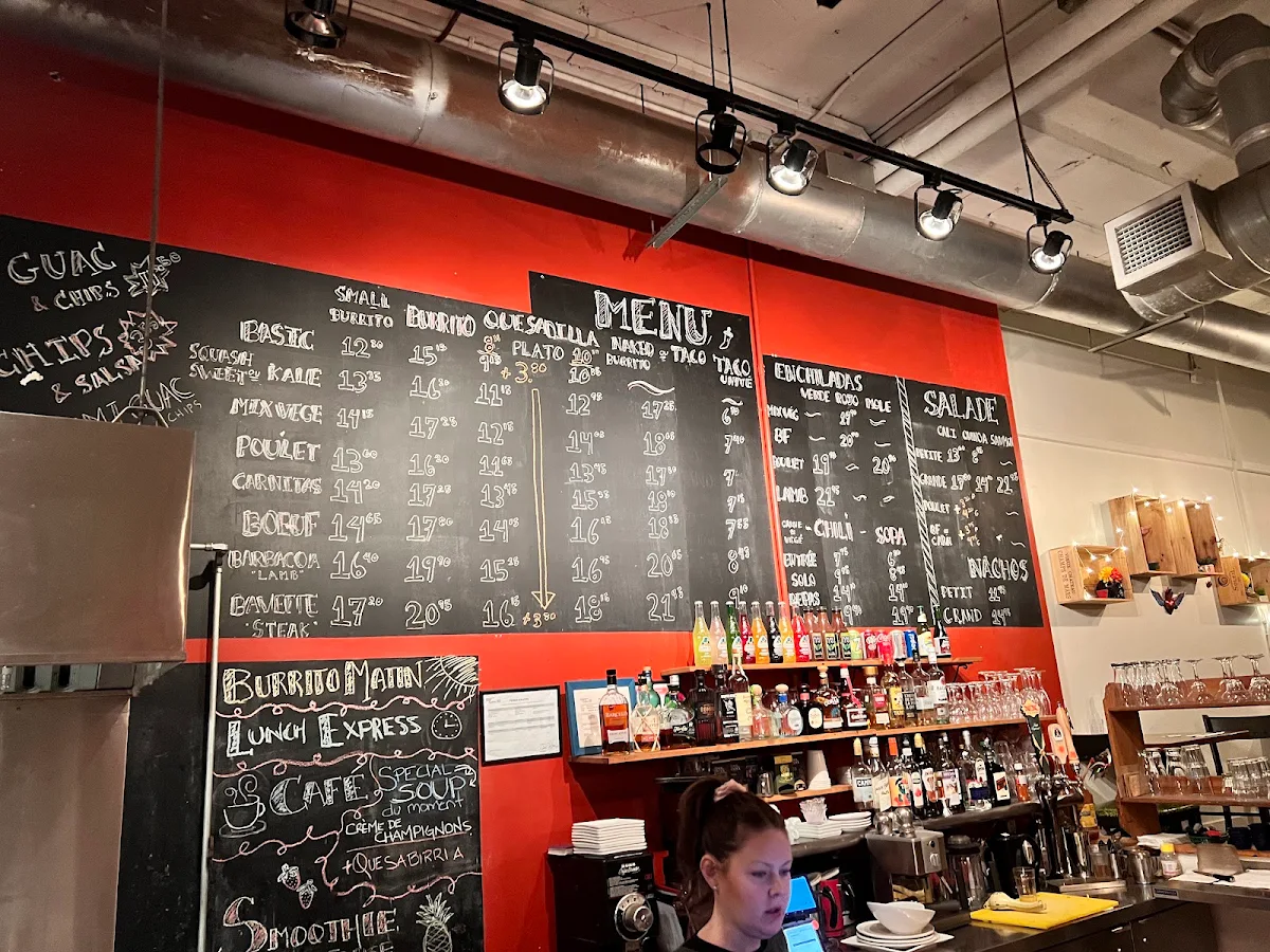 Menu, Café Cantina
