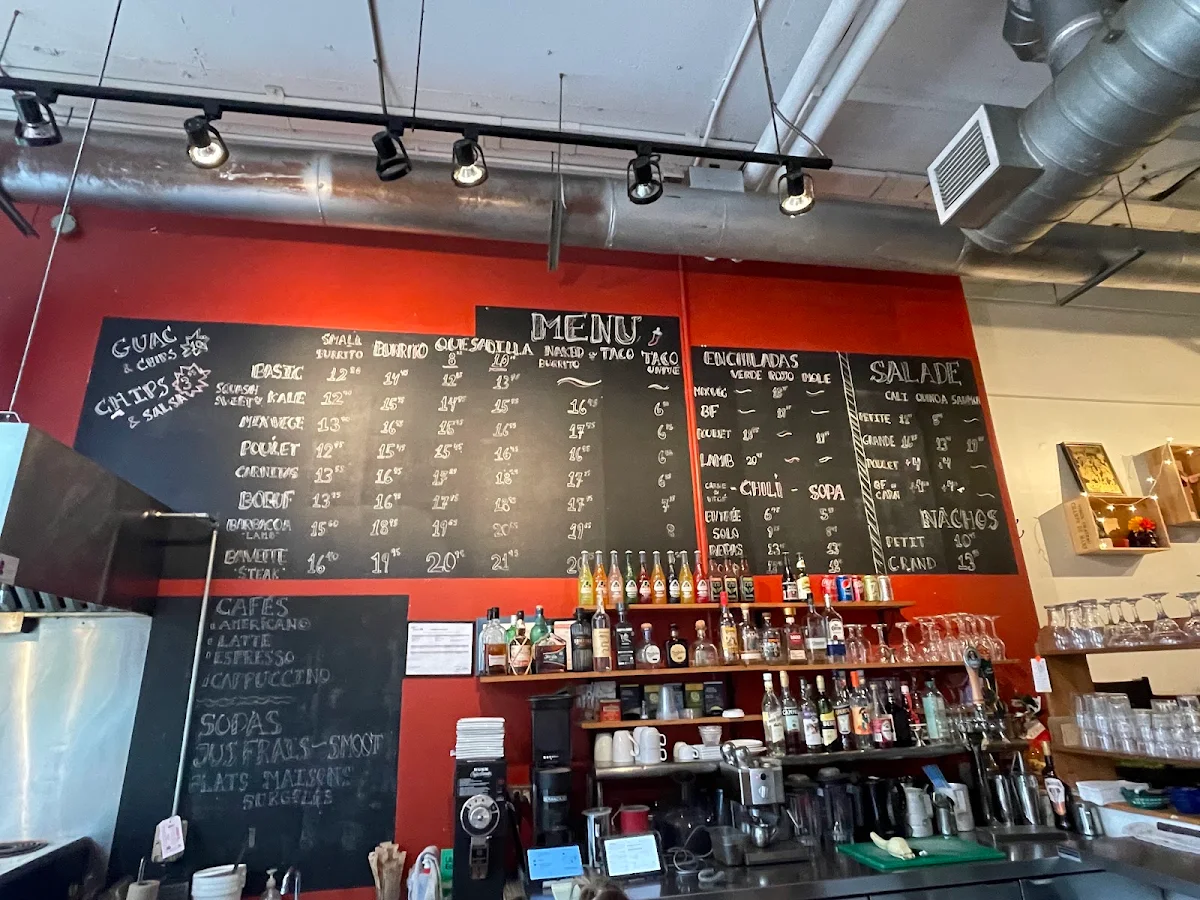 Menu, Café Cantina