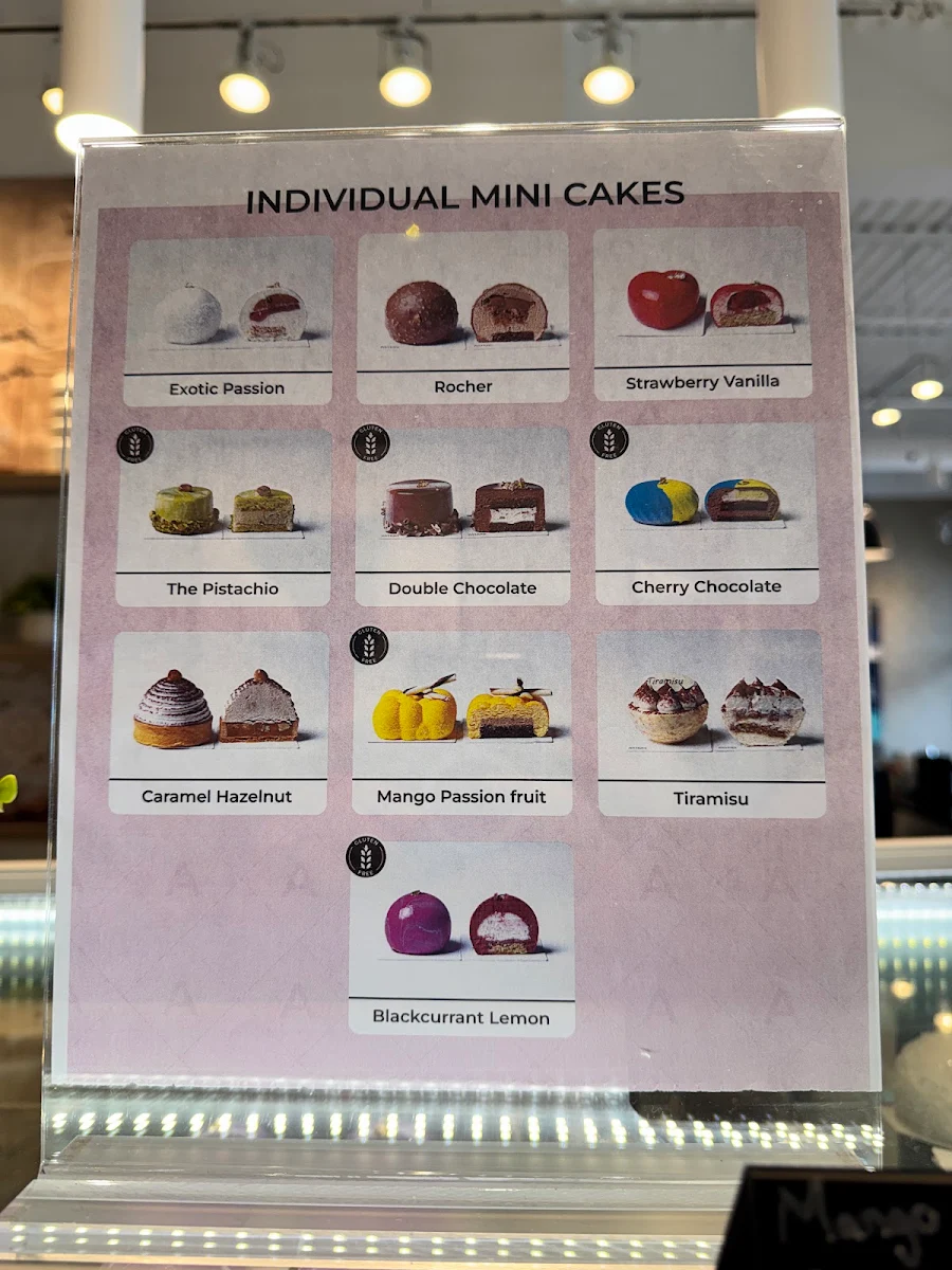 Menu, Nineveh Fine Pastries
