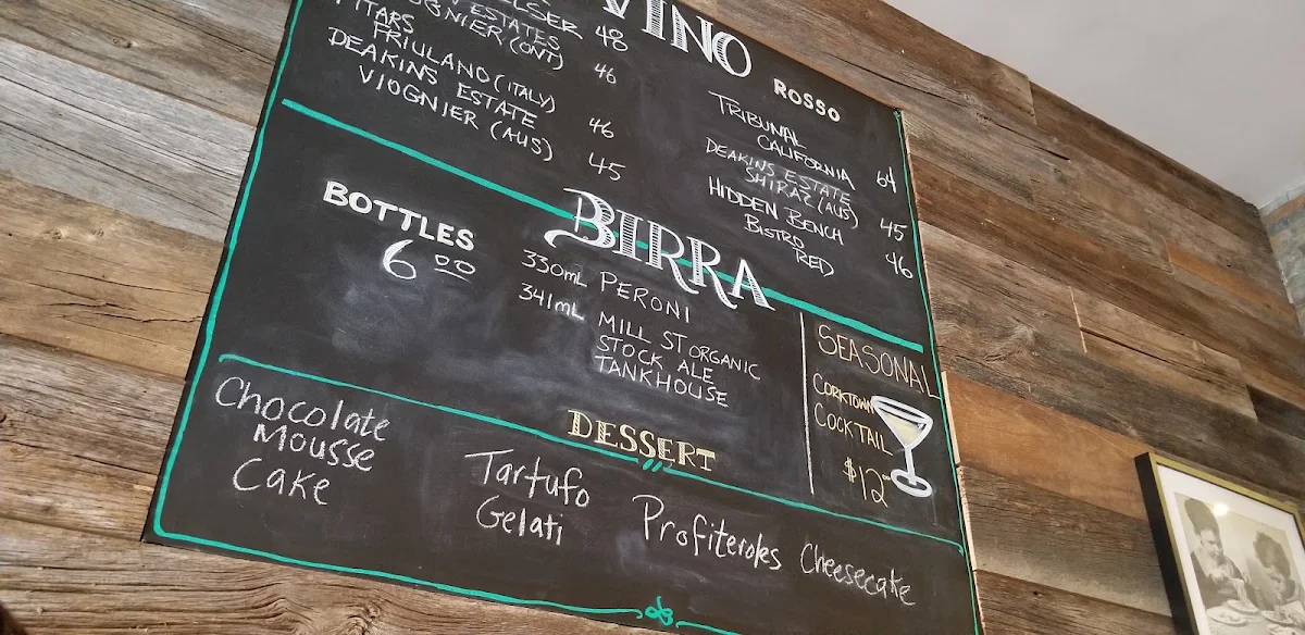 Menu, Fusilli Ristorante