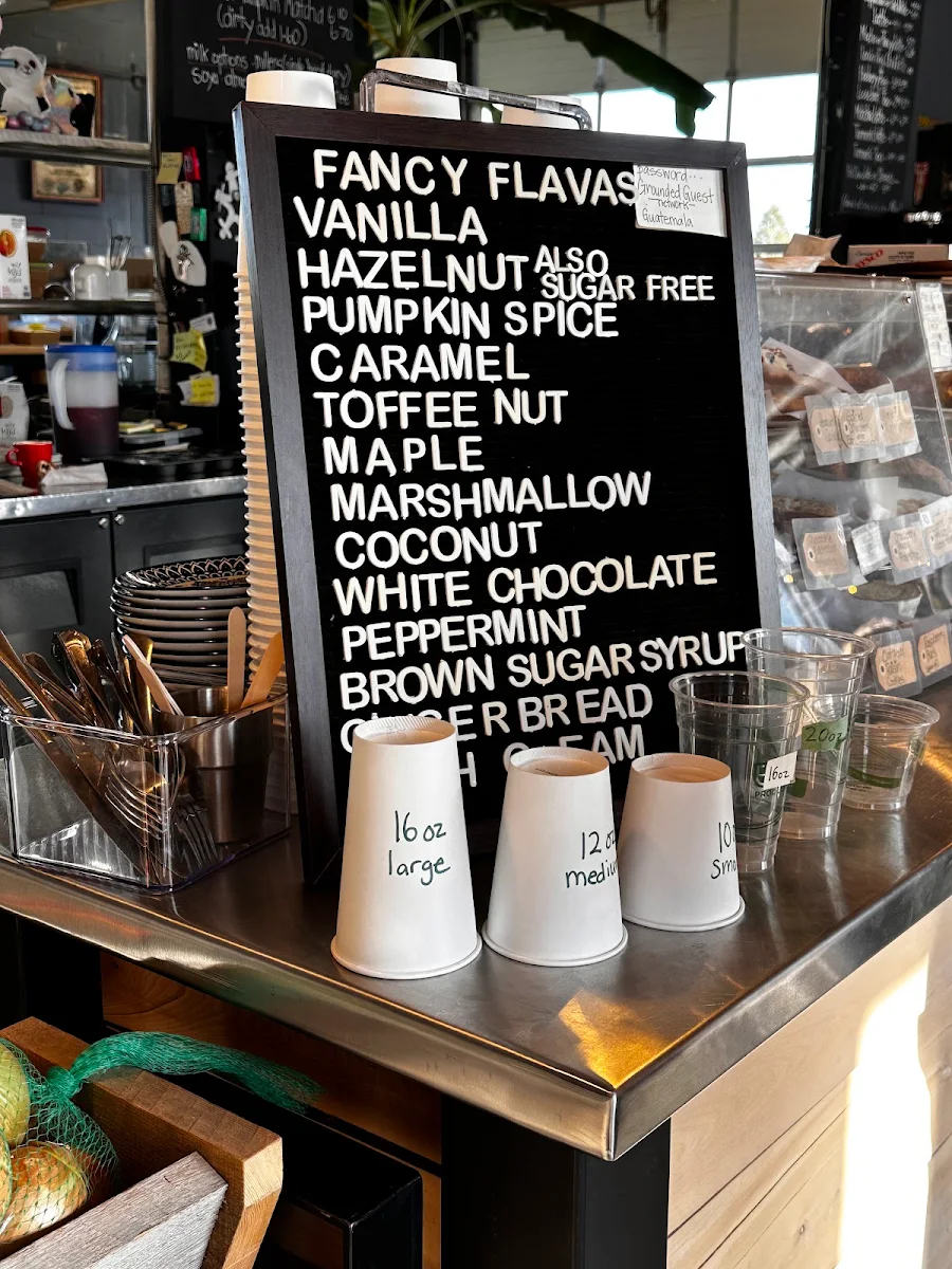Menu, Grounded Coffee Company