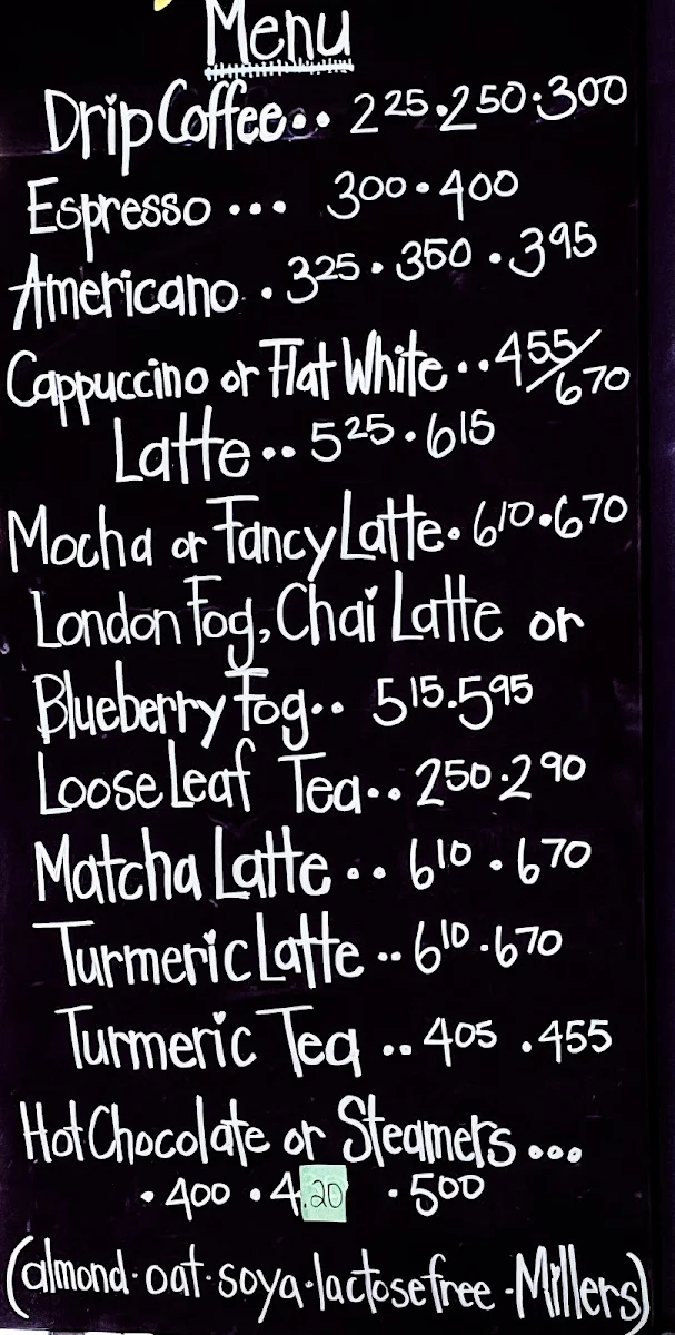 Menu, Grounded Coffee Company