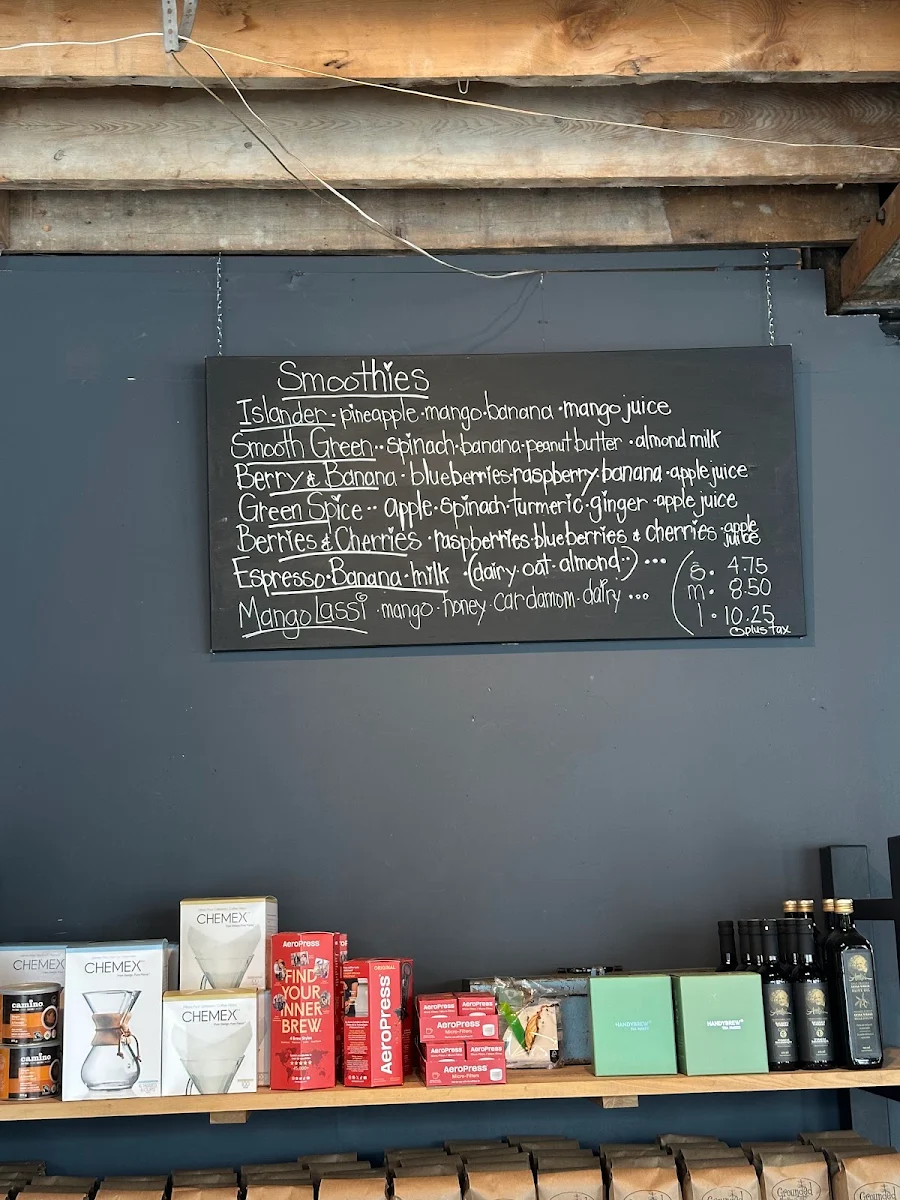 Menu, Grounded Coffee Company