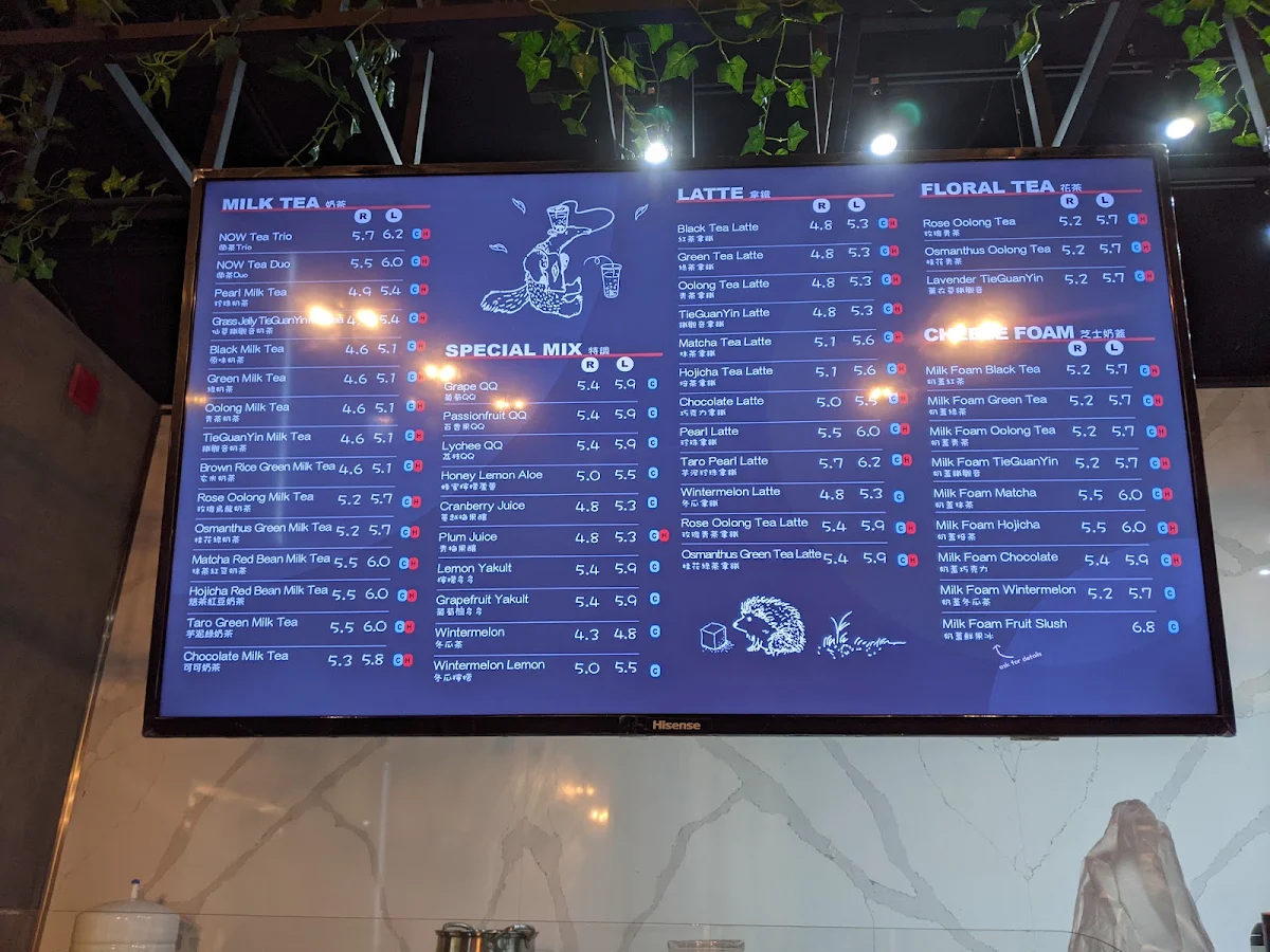 Menu, TP Tea (Commerce Gate)