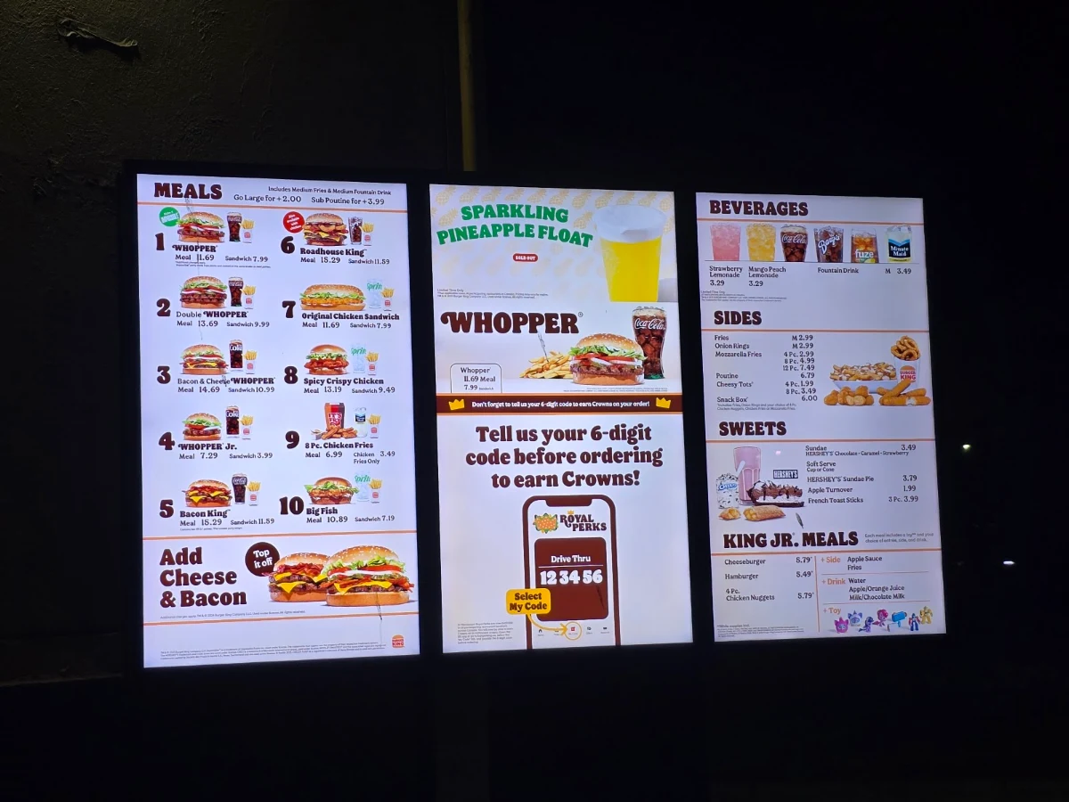 Menu, Burger King