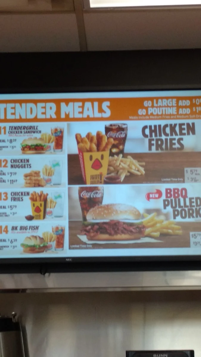 Menu, Burger King