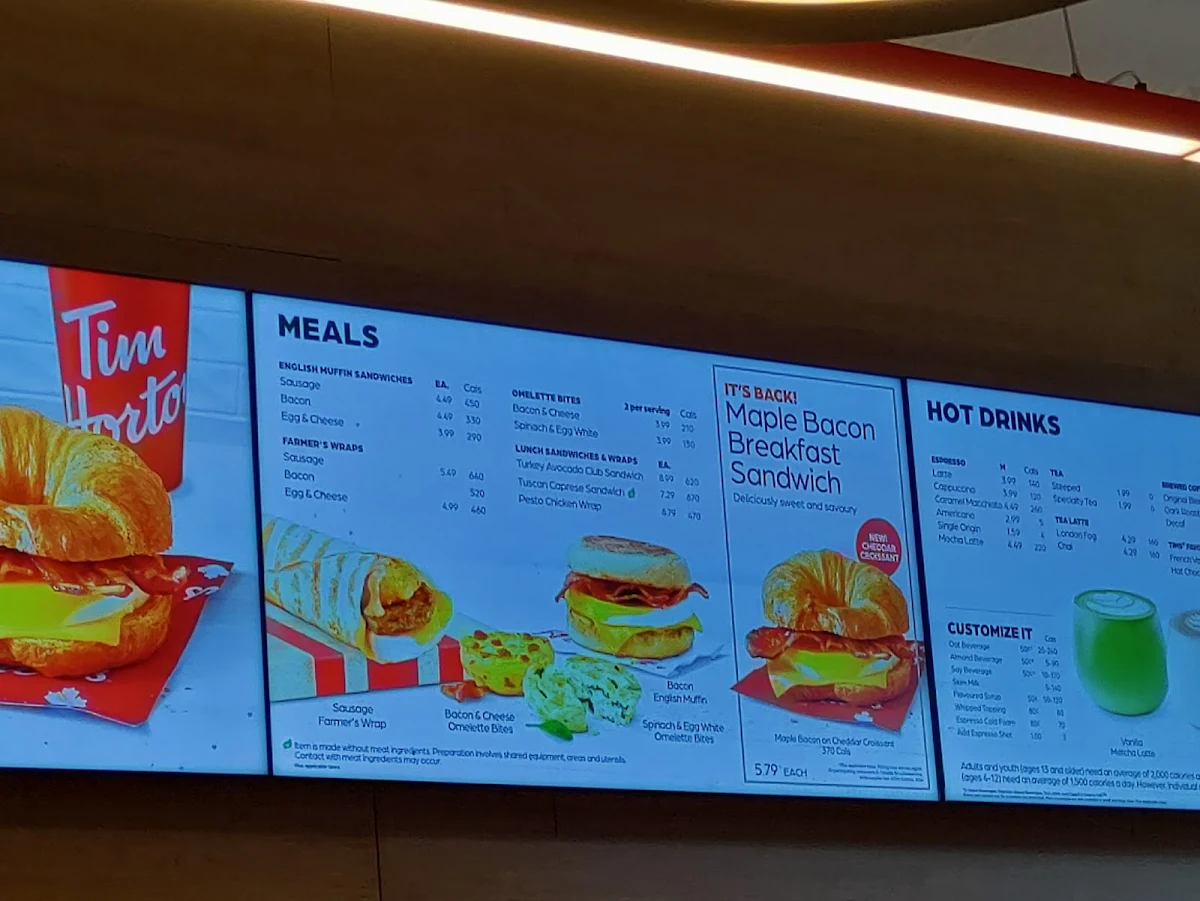 Menu, Tim Hortons