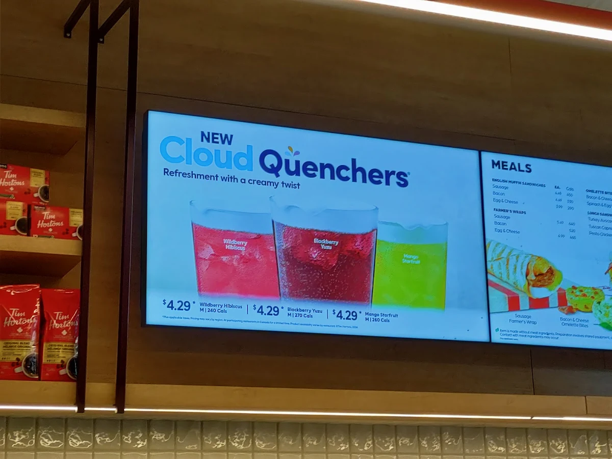 Menu, Tim Hortons