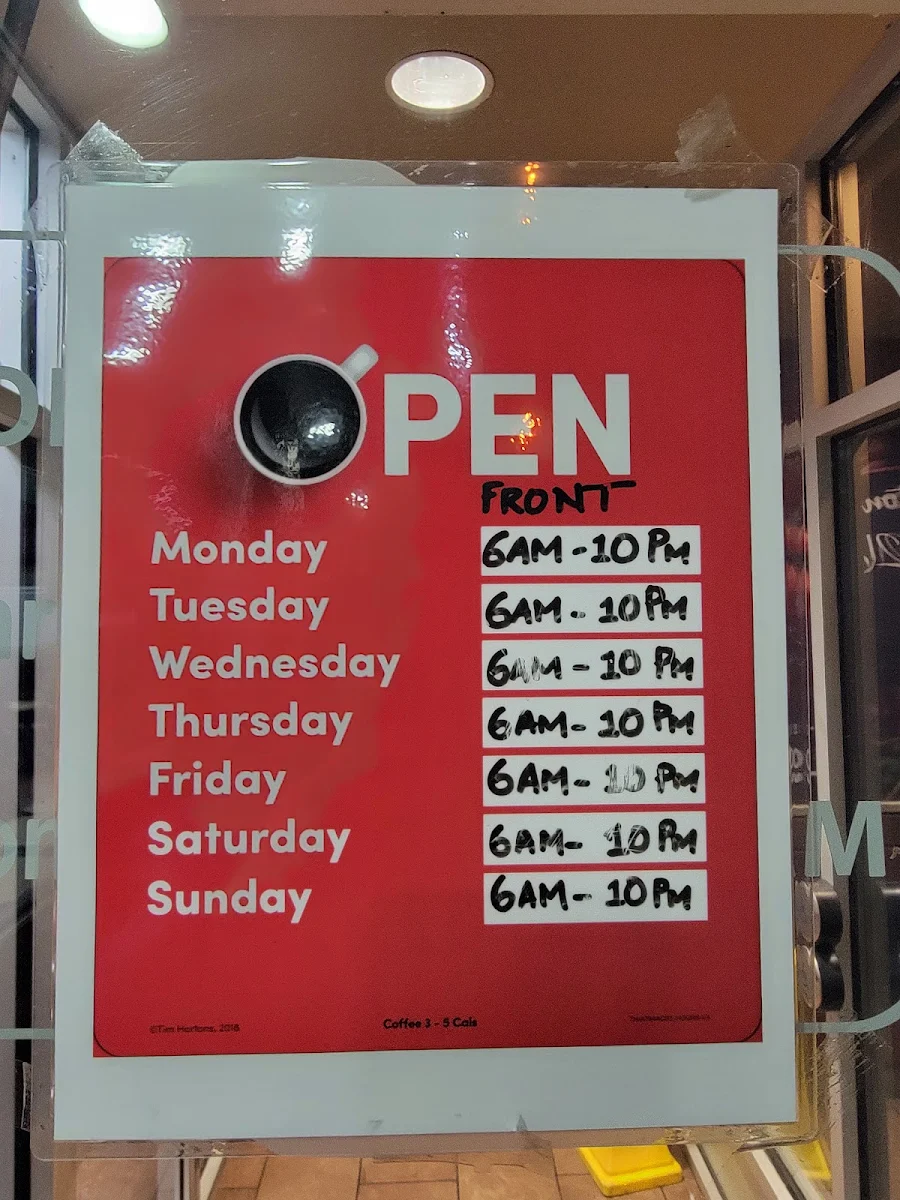 Menu, Tim Hortons