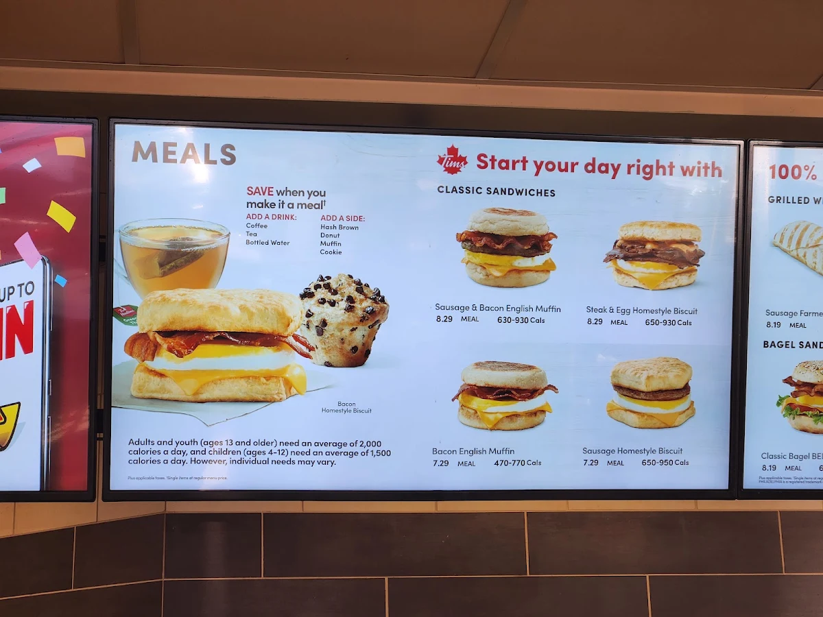 Menu, Tim Hortons