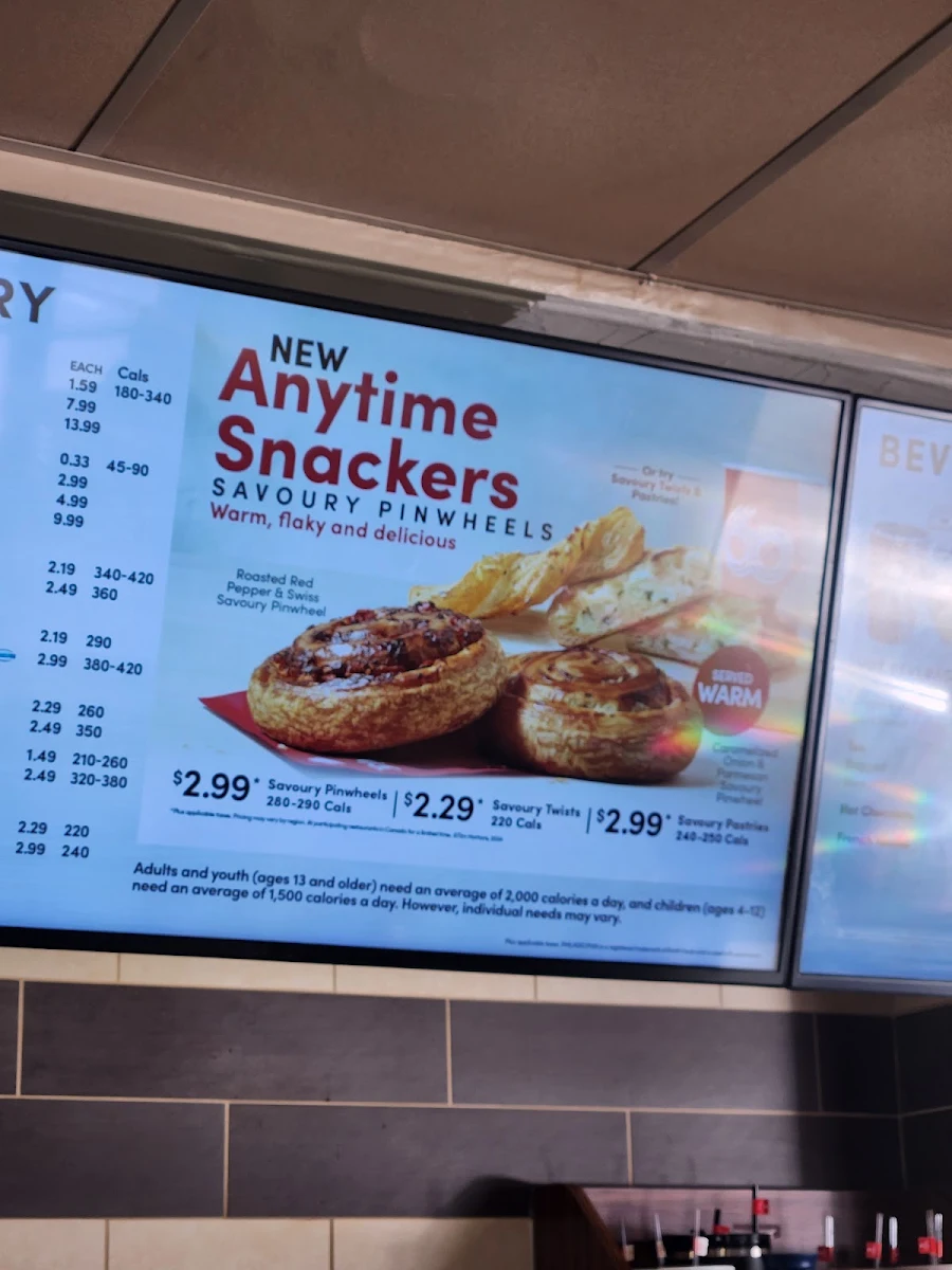 Menu, Tim Hortons