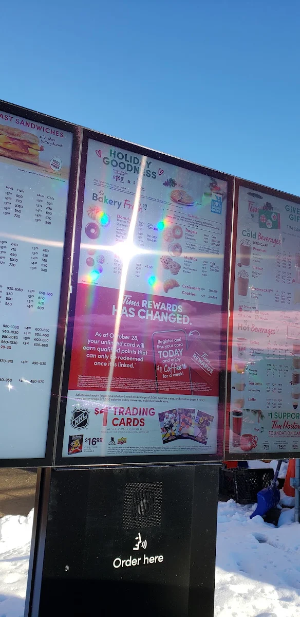 Menu, Tim Hortons