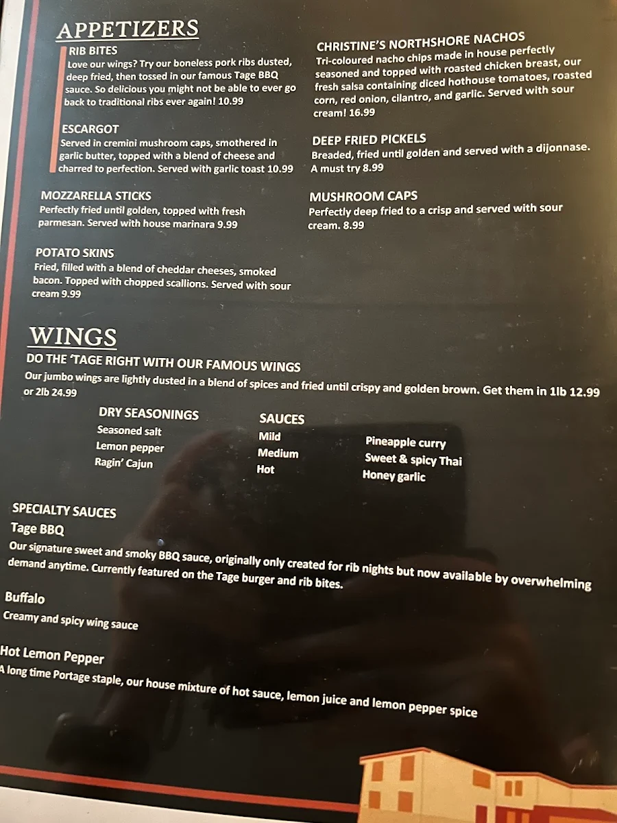 Menu, The Portage