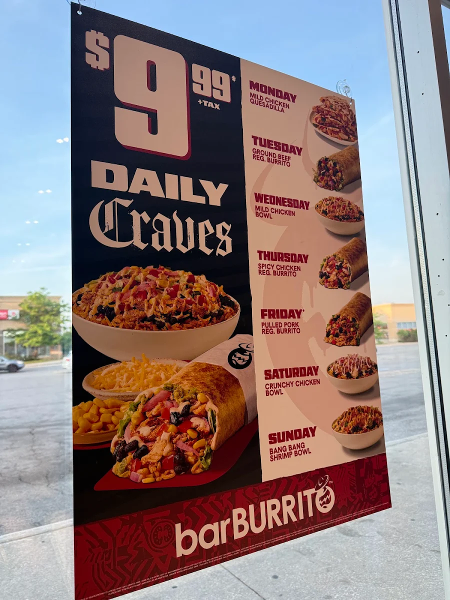 Menu, barBURRITO