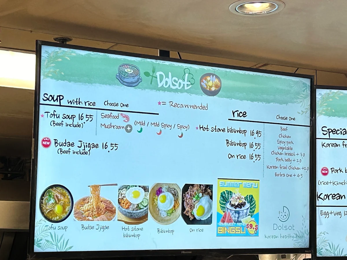 Menu, Dolsot(bibiko inc)