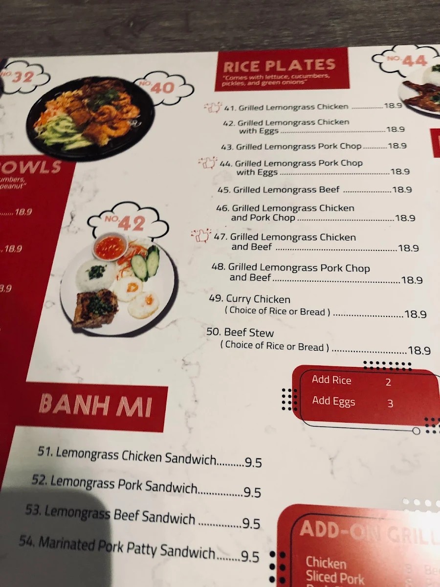 Menu, Pho Georgia Express