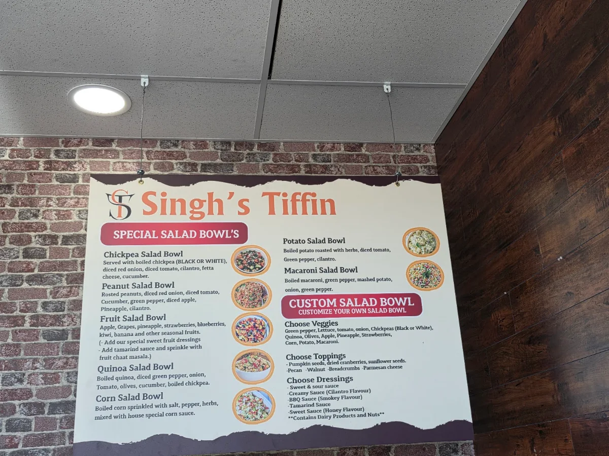Menu, Singh’s Tiffin – Tiffin Service Calgary