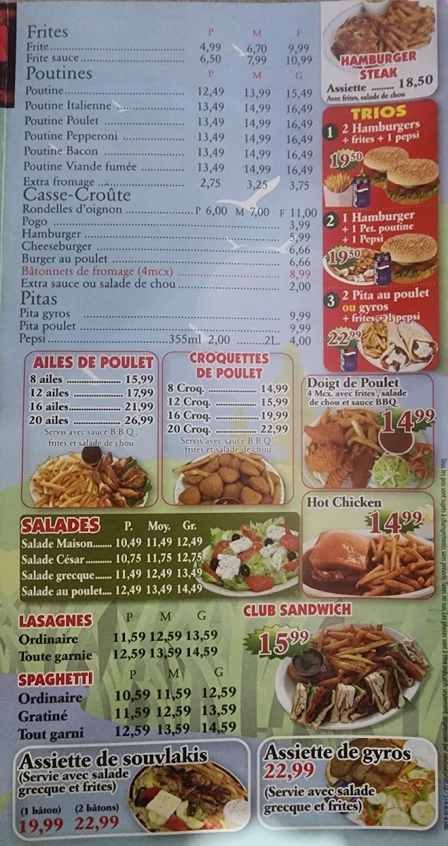 Menu, Restaurant Cascade