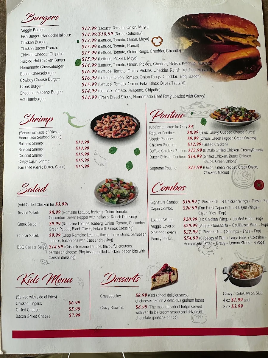Menu, Niagara Fish & Wings