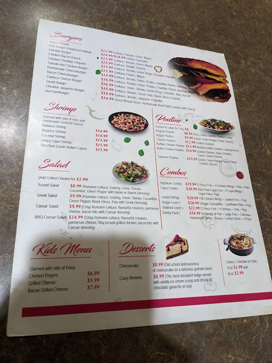 Menu, Niagara Fish & Wings