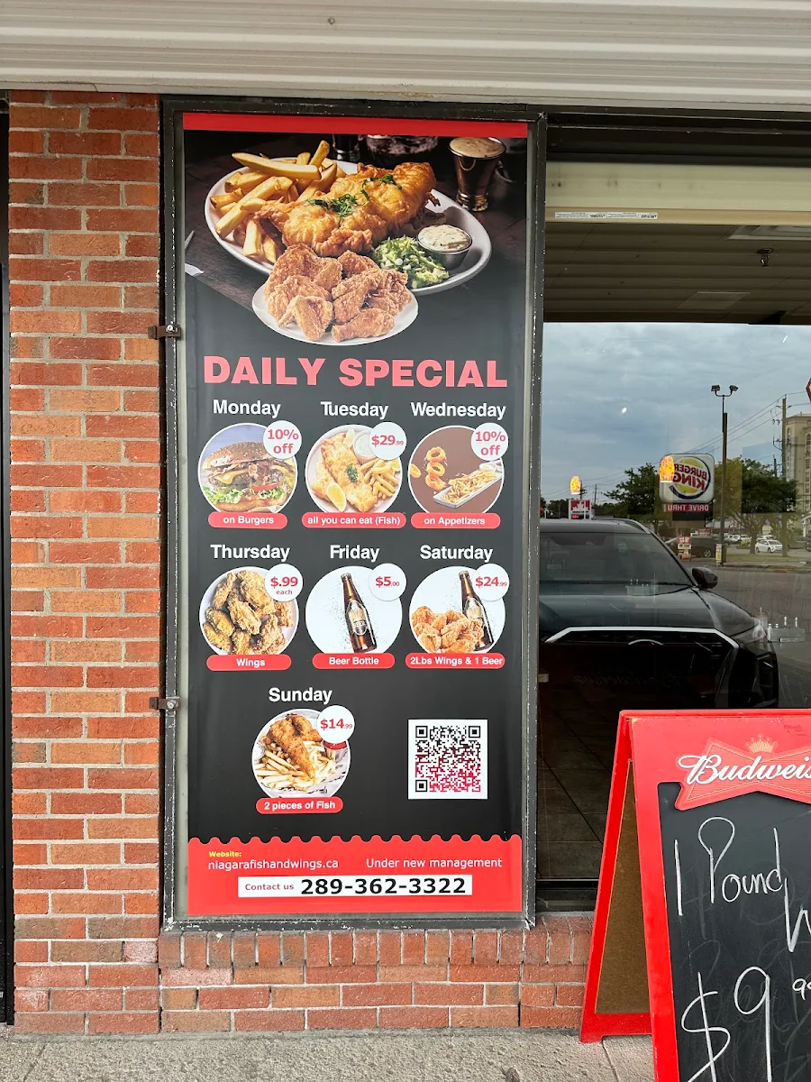 Menu, Niagara Fish & Wings