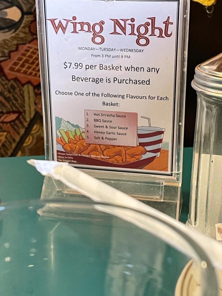 Menu, Thunderbird Restaurant