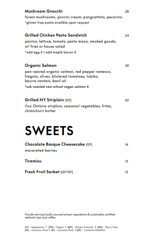 Menu, Living Room