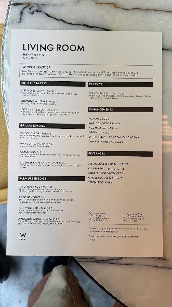Menu, Living Room
