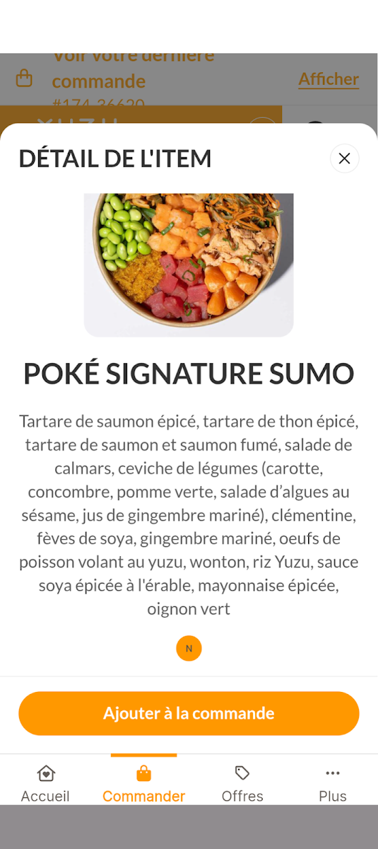 Menu, Yuzu sushi