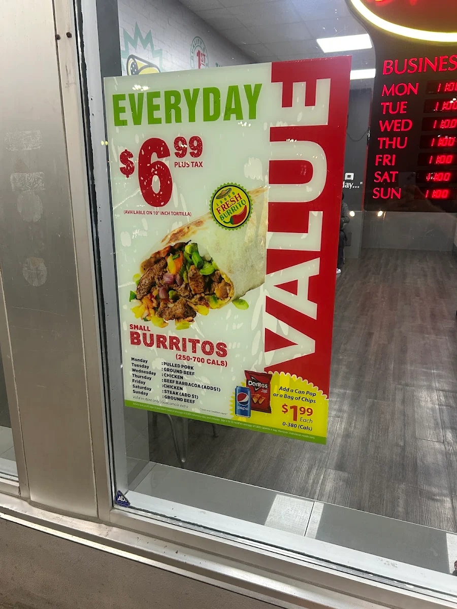 Menu, Fresh Burrito