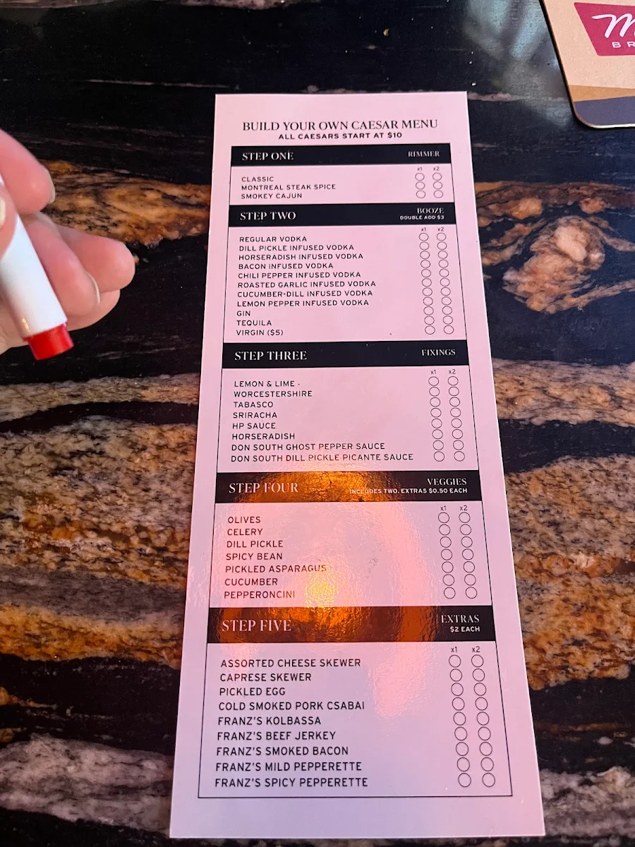 Menu, One Eighty Sports Pub