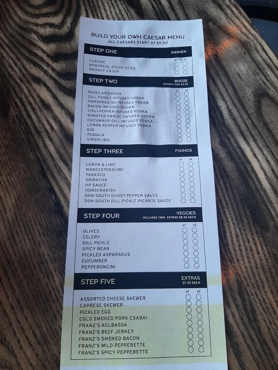 Menu, One Eighty Sports Pub