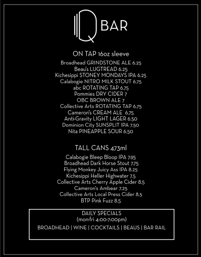 Menu, Q Bar