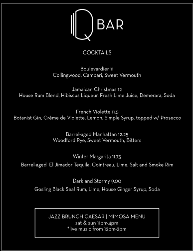 Menu, Q Bar