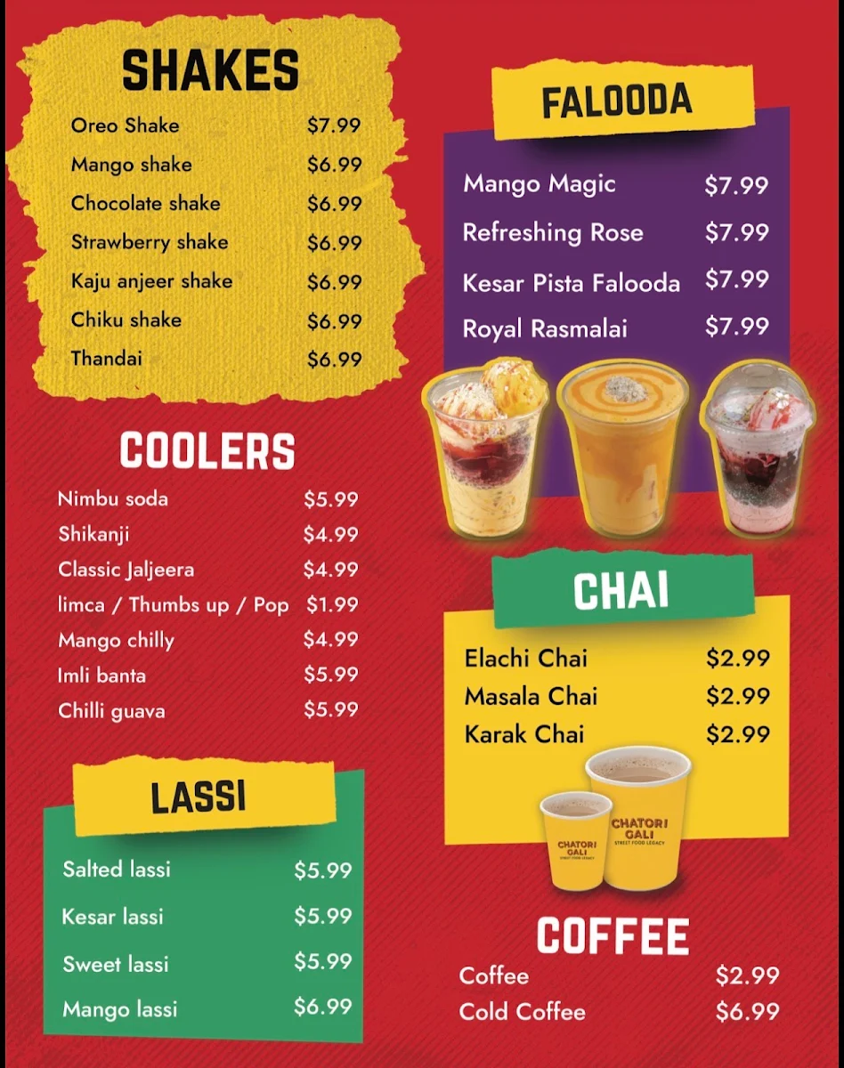 Menu, Chatori Gali At Heartland