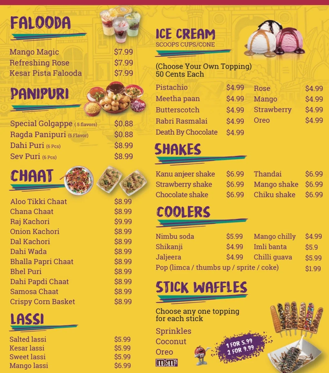 Menu, Chatori Gali At Heartland